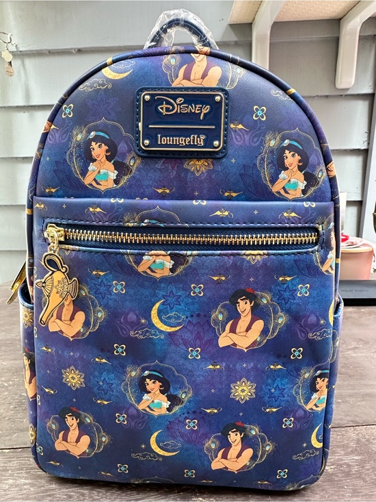 Loungefly Handbags - Loungefly Disney Princess Jasmine Patterned Mini Backpack - Blue & Gold